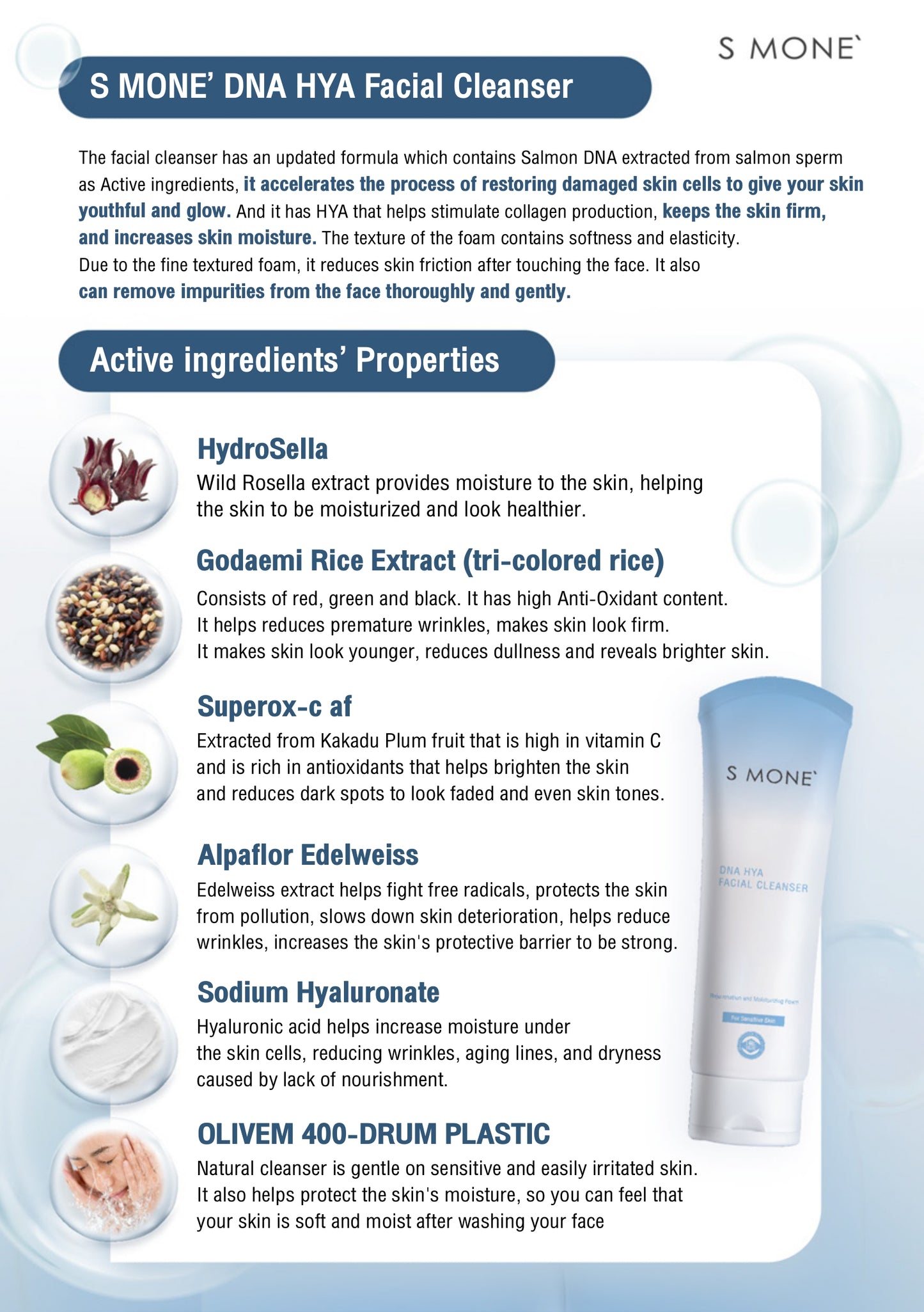 DNA HYA Facial Cleanser – With Salmon DNA & Hyaluronic Acid